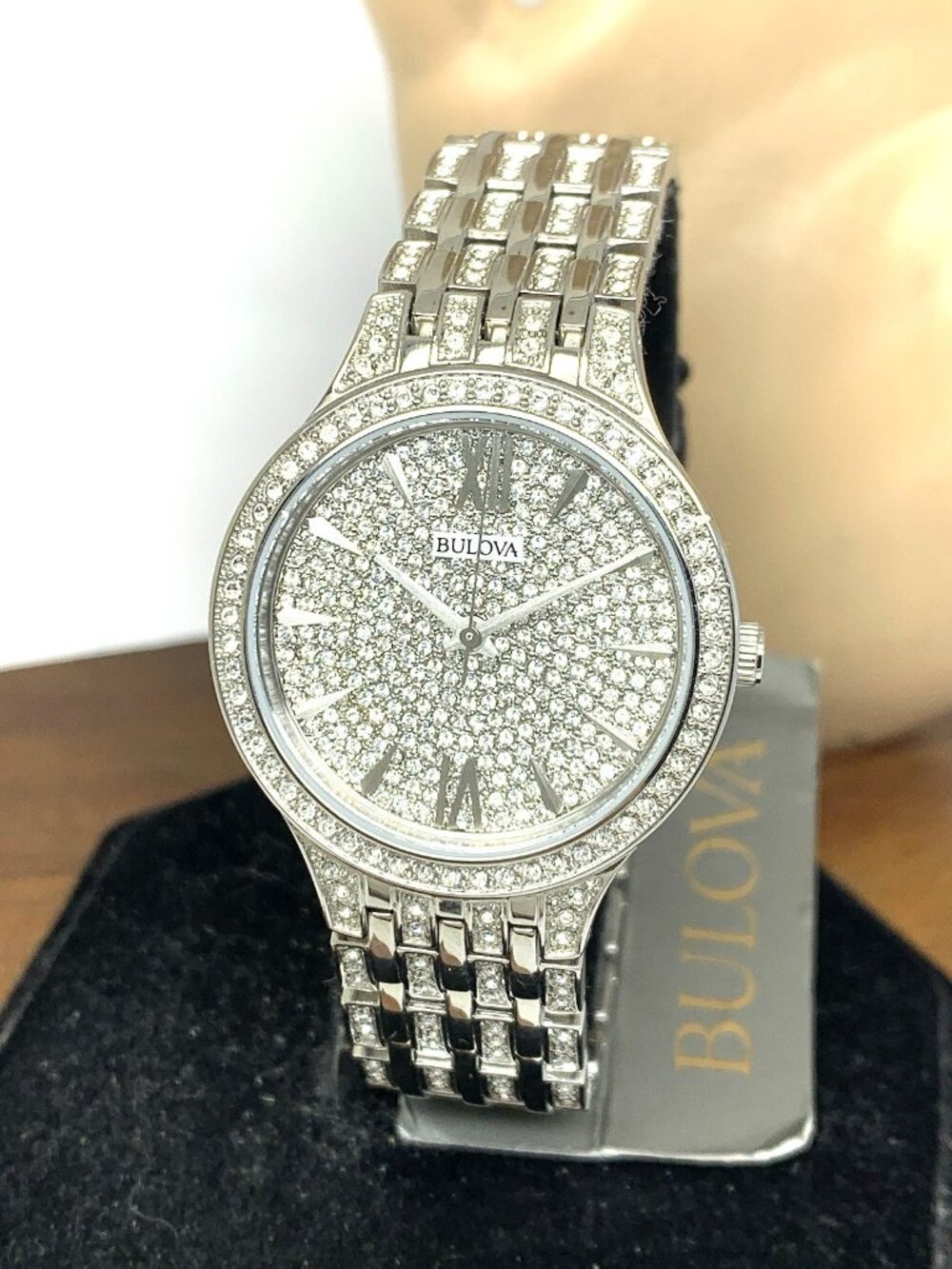 Bulova Women's Watch 96L243 Phantom Quartz Gemmed Silver Stainless Steel 32mm